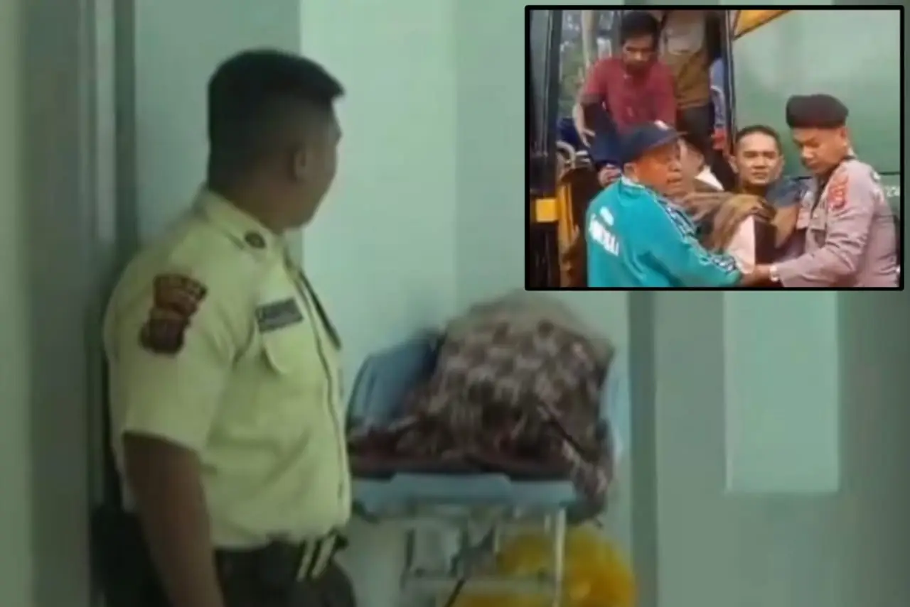 pemudik tewas di dalam bus tujuan medan