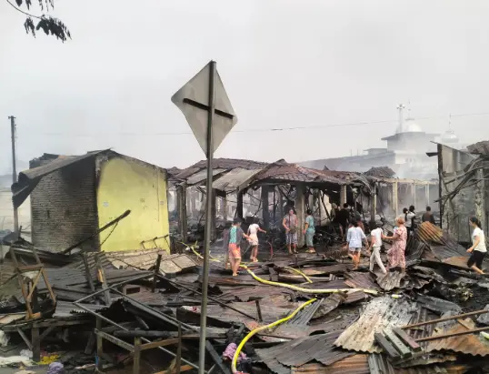 Pasar Monza Tanjung Balai Terbakar