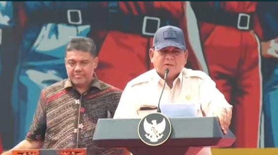 presiden prabowo di hari buruh internasional